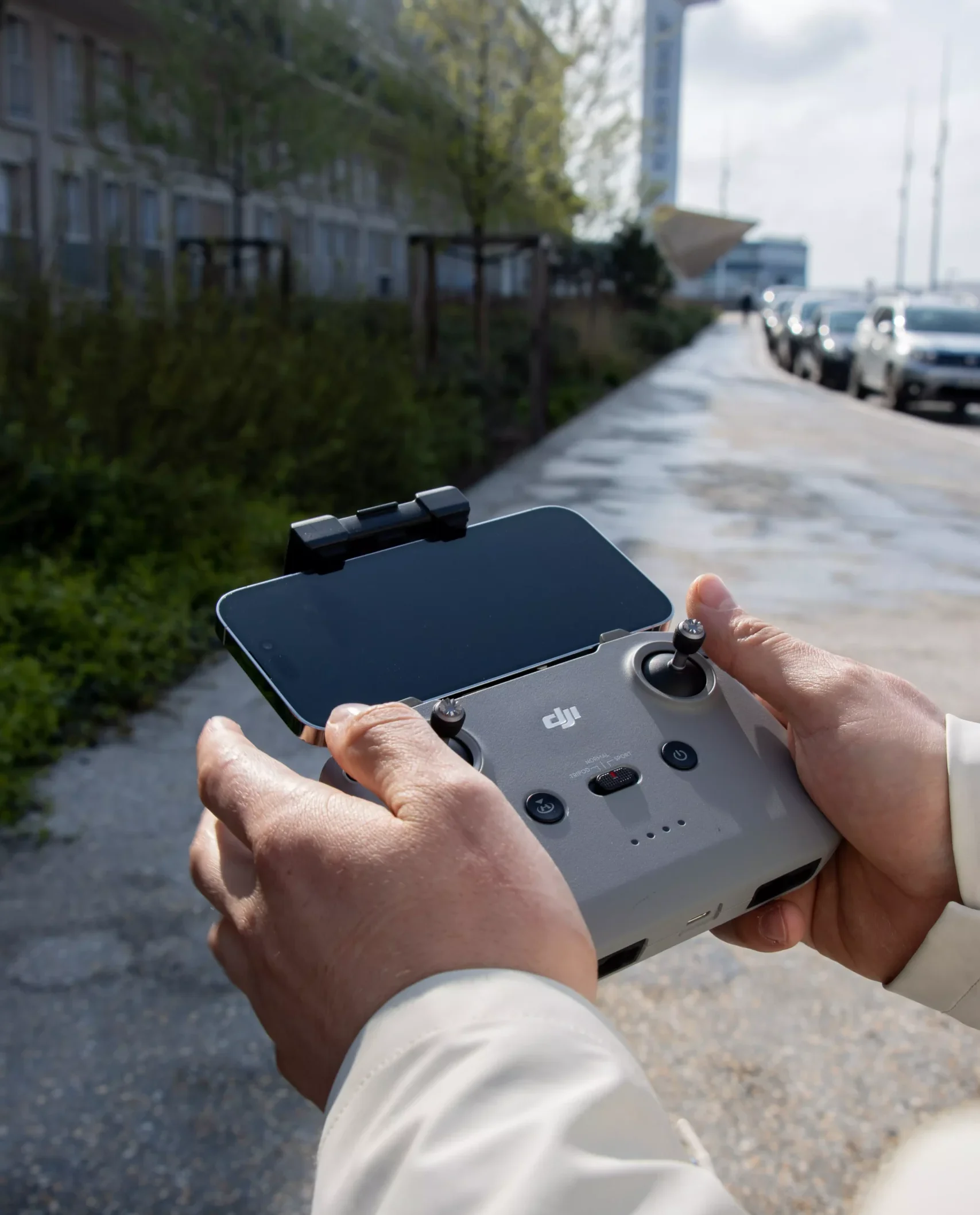 télécommande pour prise de vue dans la ville du Havre en normandie